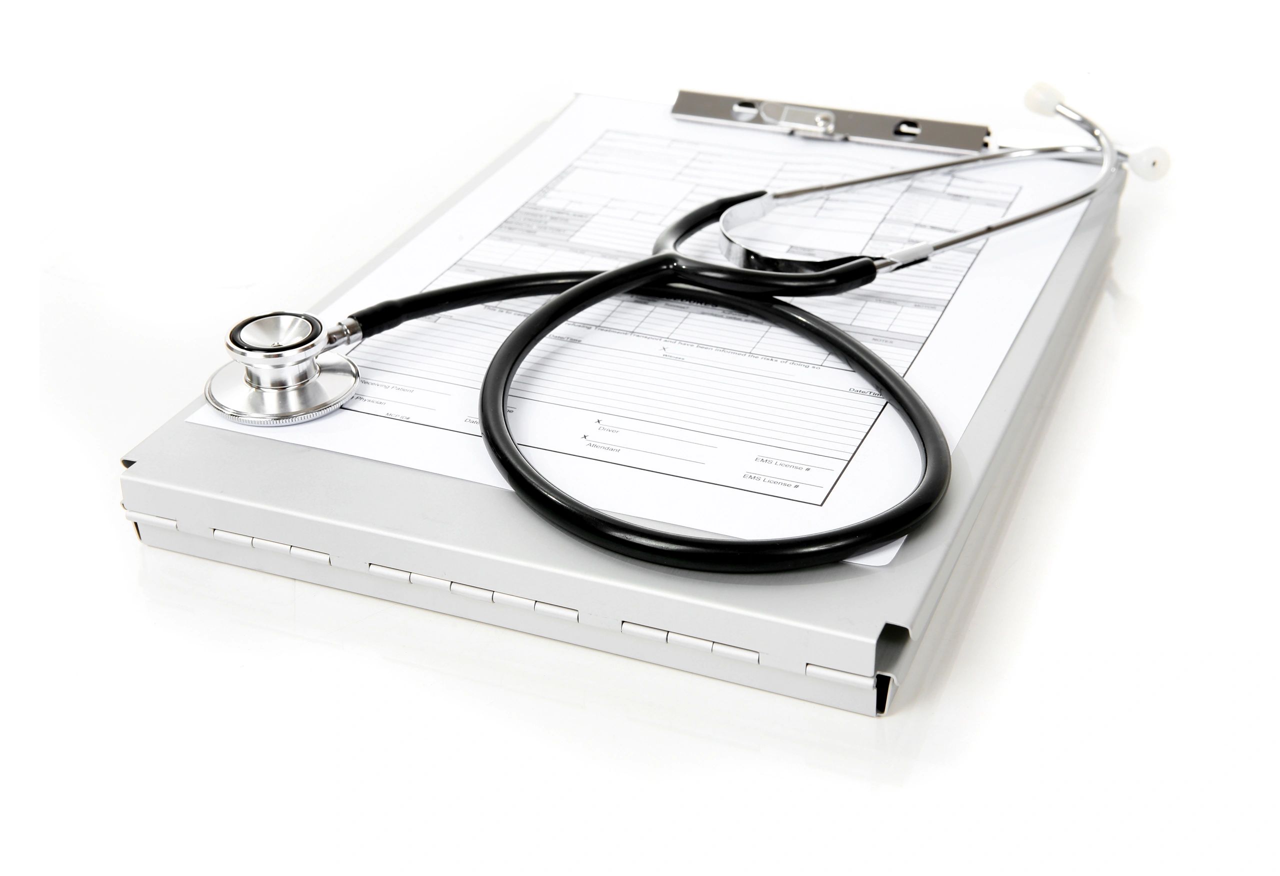 Medical chart and stethoscope