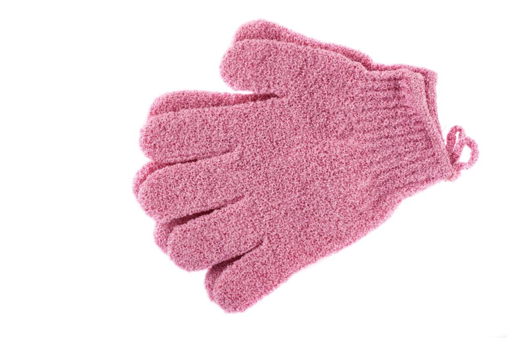 Bath glove isolated white background