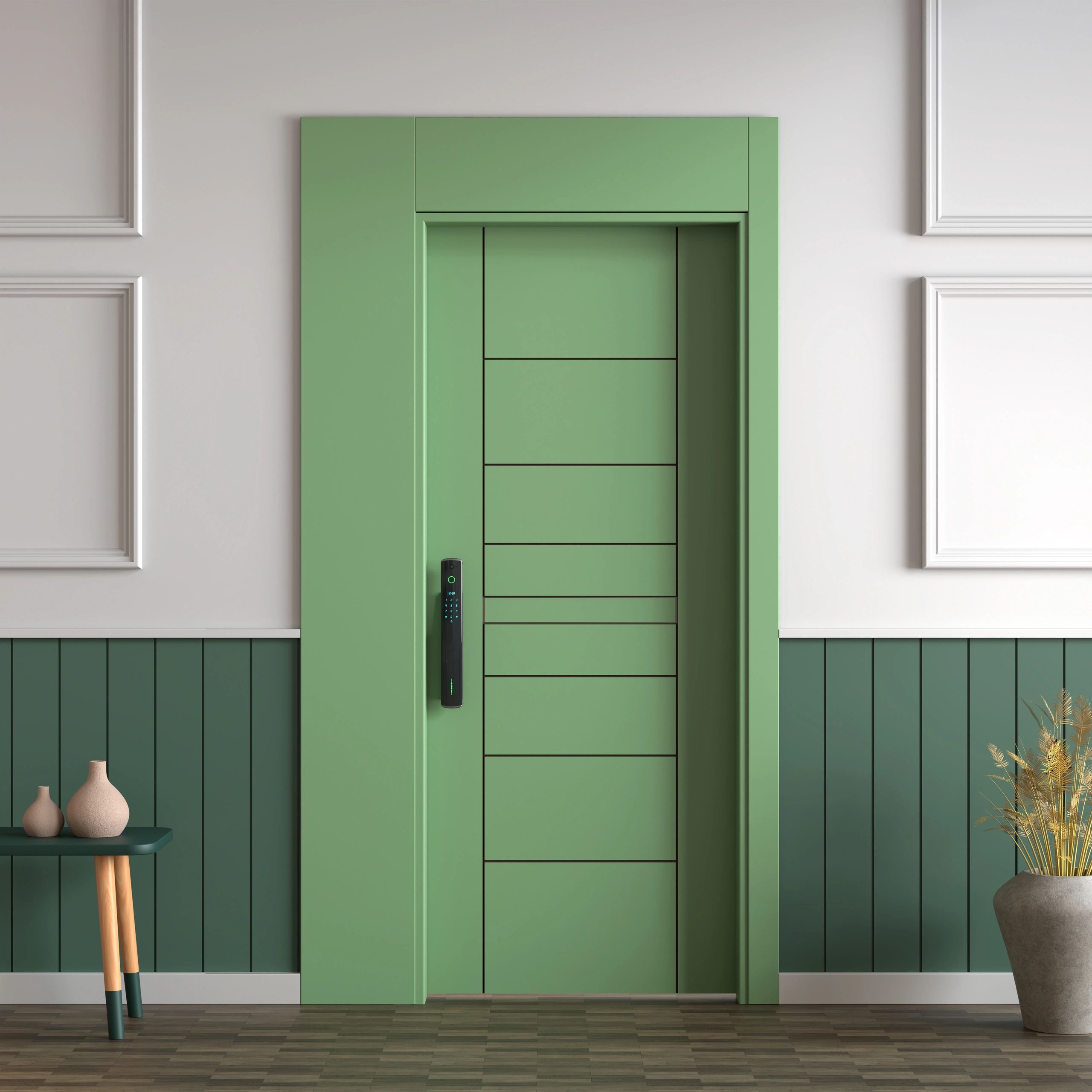 Door alarm sensor on a door for home safety alerts