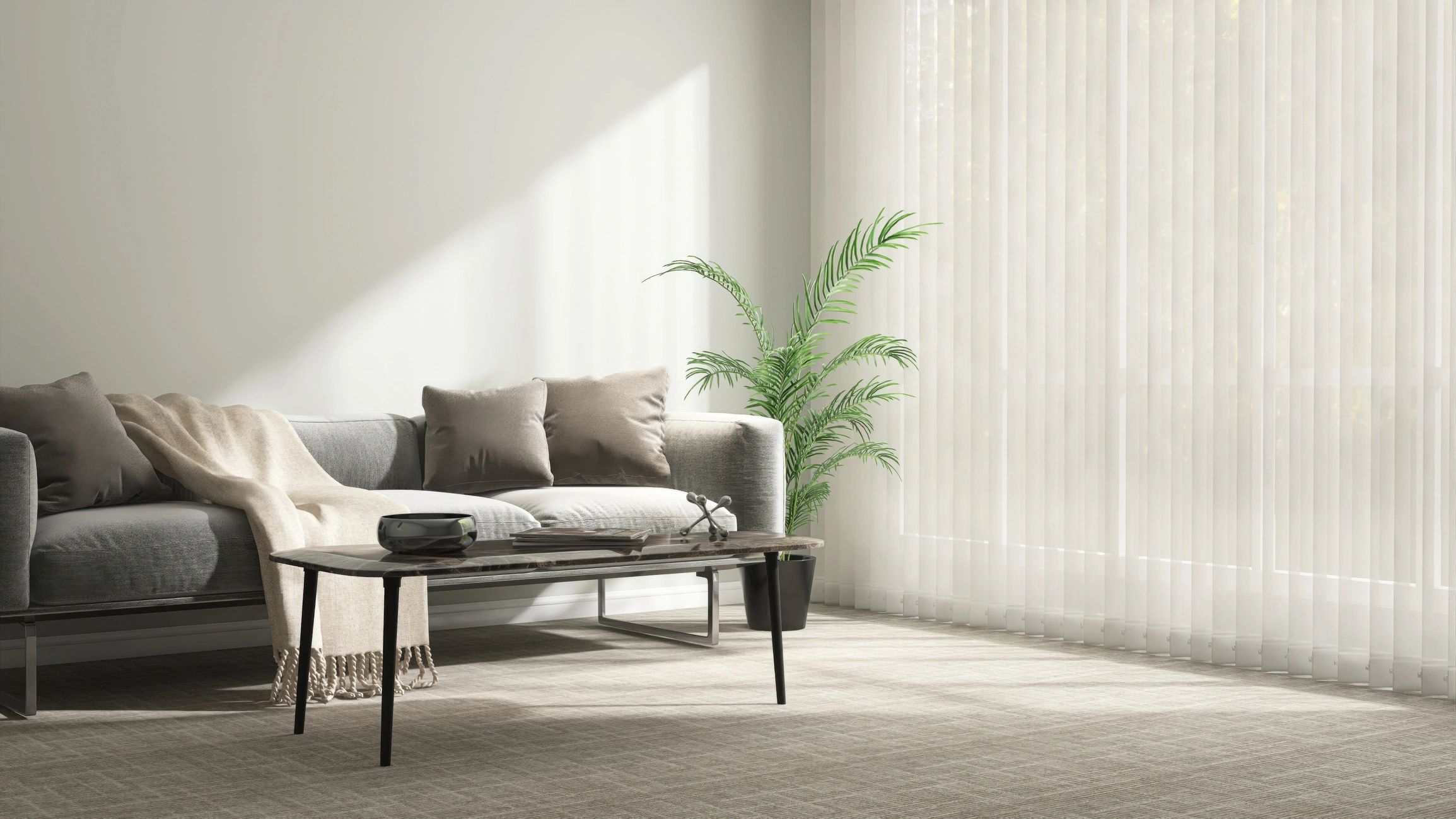 Calm, uncluttered living room with soft daylight